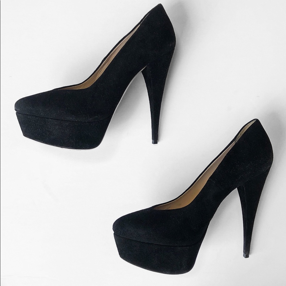 Miu Miu black suede stiletto pump heels (size 36)